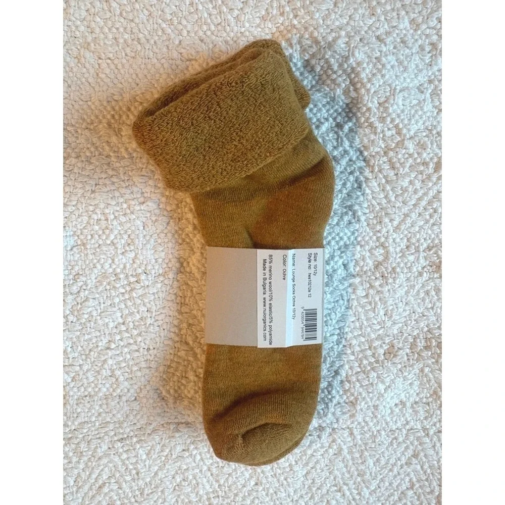 Nui Organics Lounge Socks Ochre 10/12y